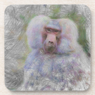artistic animal baboon coaster