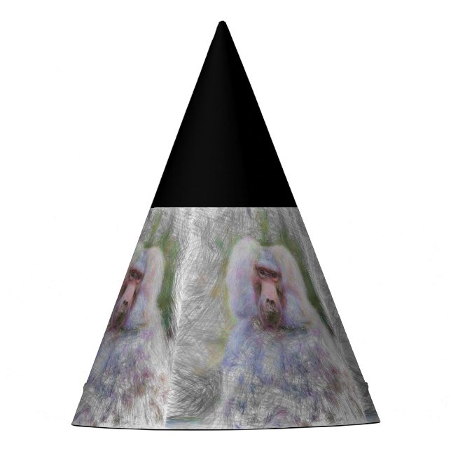 artistic animal baboon party hat (Front)