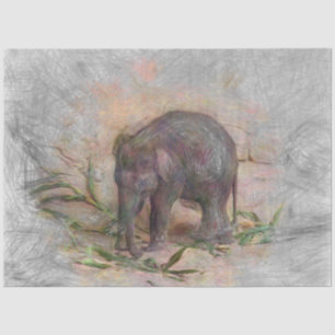 artistic animal baby elephant tissue paper