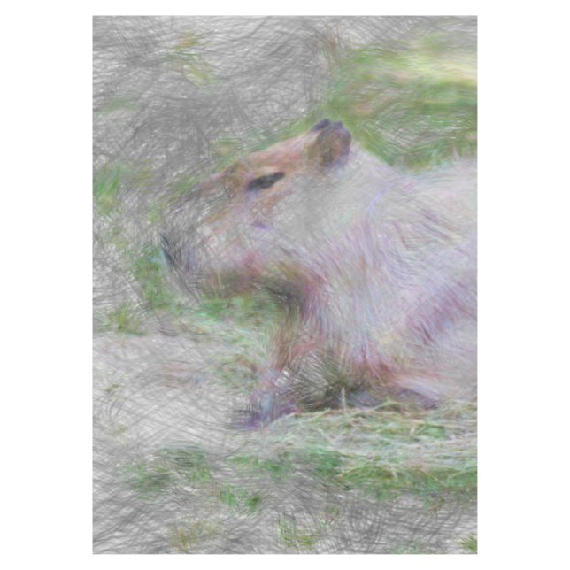 artistic animal capybara tablecloth (Front)