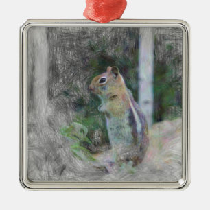 artistic animal chipmunk 1 metal ornament