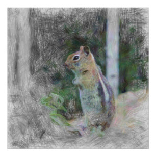 artistic animal chipmunk 1 poster