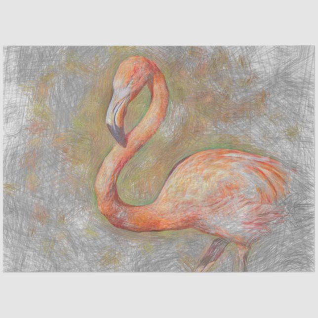 Artistic Animal Flamingo Tissue Paper (Front)