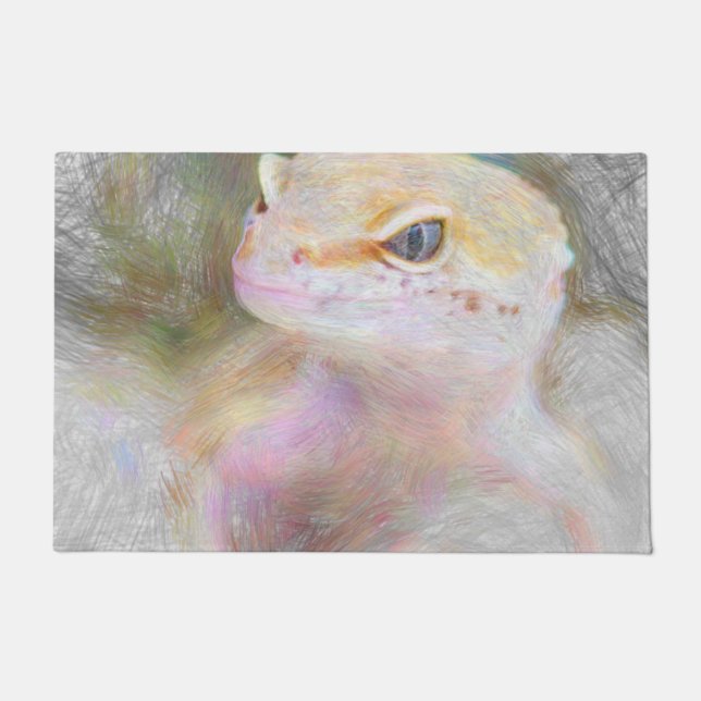 artistic animal gekko doormat (Front)