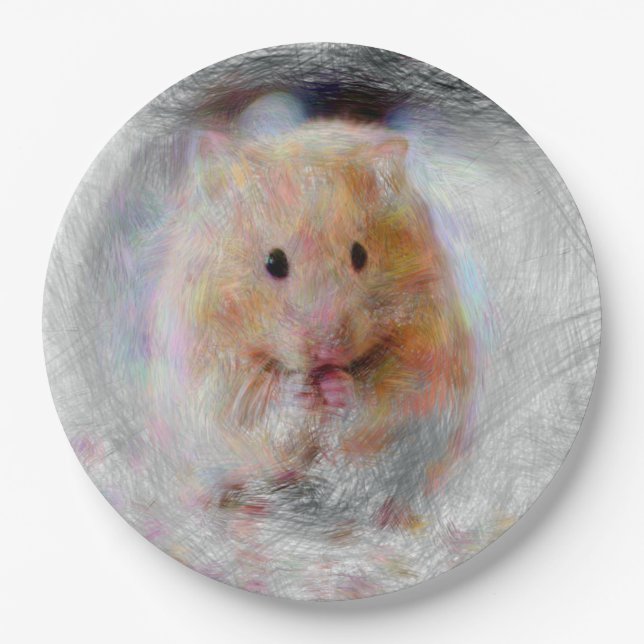 artistic animal hamster paper plate (Front)