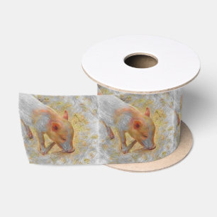Artistic Animal piglet Satin Ribbon