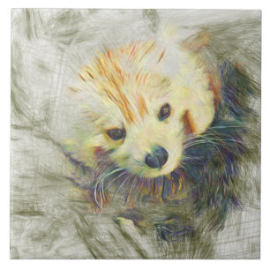 Artistic Animal Red Panda Tile