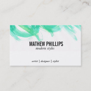 Artistic   Aqua Blue Business Card