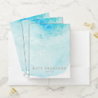 Artistic Aqua Blue Watercolor Large Floral Art