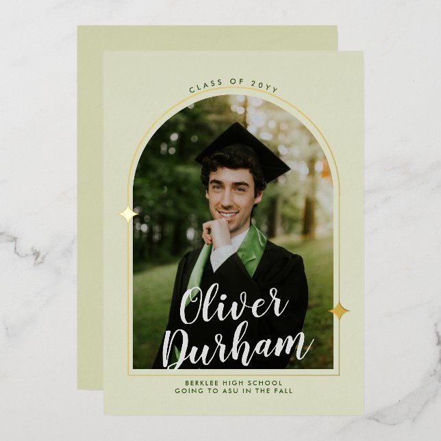 Artistic Arch Graduation Foil Invitation (Front/Back)