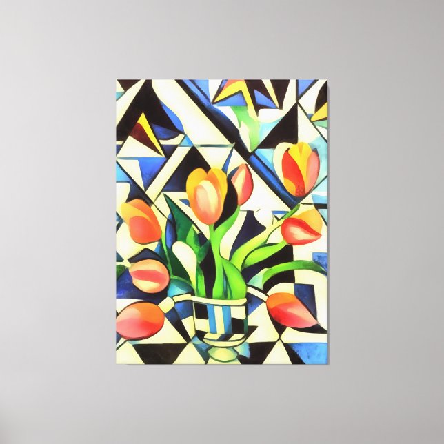 Artistic Art Deco Style Tulips Canvas Print (Front)