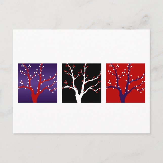 Artistic Art Gallery Design Winter Trees Christmas Holiday Postcard (Front)