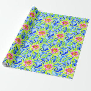 Artistic Art Nouveau Boho Floral Wrapping Paper
