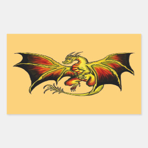 Artistic attitude colourful dragon fantasy sticker