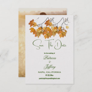 Artistic Autumn Leaves Save the Date
