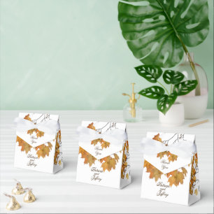 Artistic Autumn Leaves Wedding Favour Box