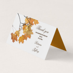 Artistic Autumn Leaves Wedding Thank You Card