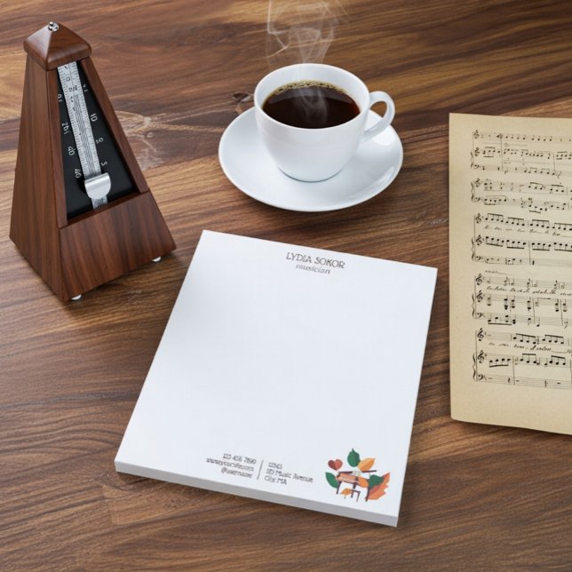 Artistic Autumn Piano Custom Musician Notepad (Creator Uploaded)