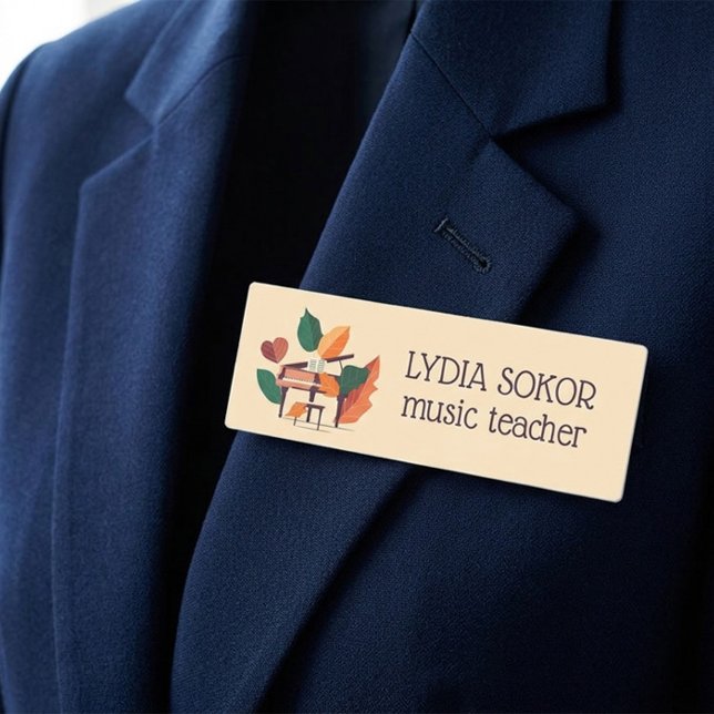 Artistic Autumn Piano Custom  Name Tag (Creator Uploaded)