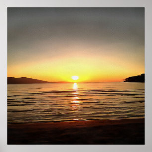 Artistic Autumn Sunset On the Aegean Poster