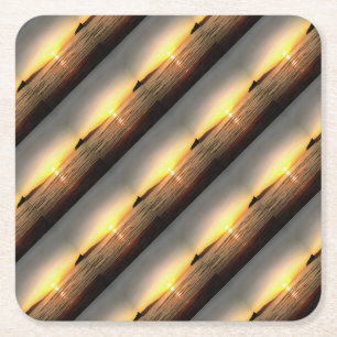 Artistic Autumn Sunset On the Aegean  Square Paper Coaster