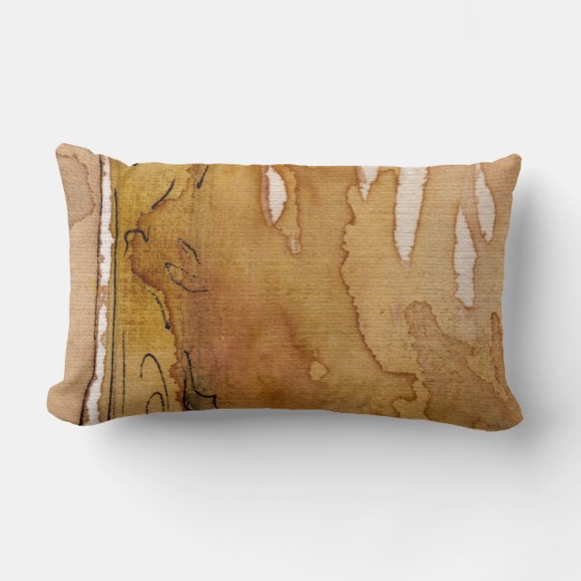 Artistic background watercolor lumbar pillow (Front)
