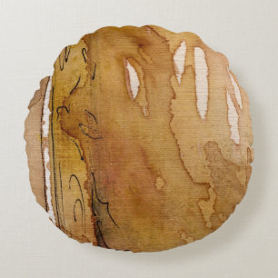 Artistic background watercolor round pillow