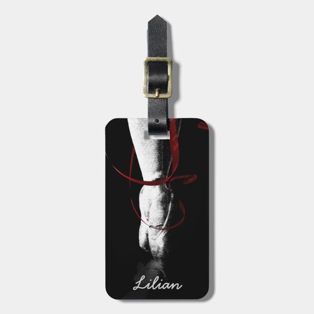 Artistic Ballet Dancer Ballerina Personalized Luggage Tag (Front Vertical)