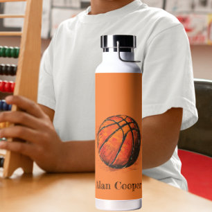 Artistic Basketball Sport Custom Name Water Bottle