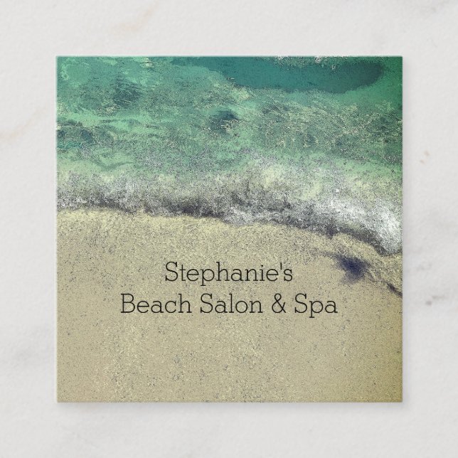 Artistic Beach Abstract Waves Coastal Salon Spa Appointment Card (Front)