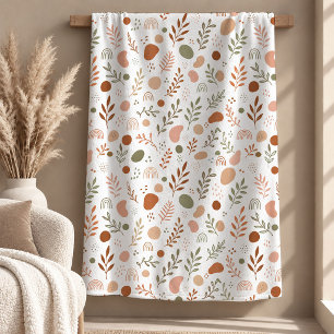 Artistic Beige Brown Rainbow Shapes Blanket