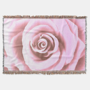 Artistic Big Pale Pink Rose Throw Blanket