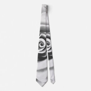 Artistic Big White Rose Tie