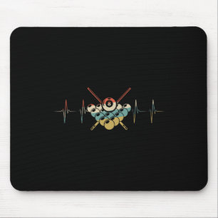 Artistic Billiards Heartbeat Retro Ecg Ekg Mouse Pad