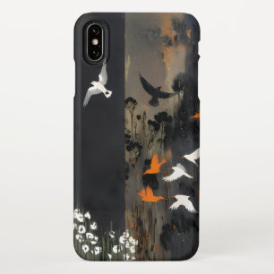 Artistic Birds & Flowers Design iPhone XS Max Case