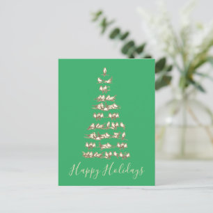 Artistic Birds Tree Customizable Holiday Card