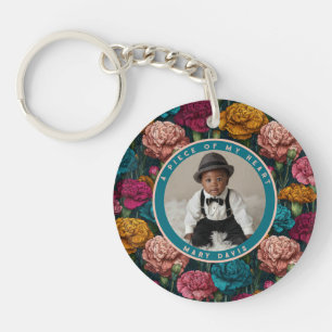 Artistic Birthday Gifts Photo Carnation Keychain