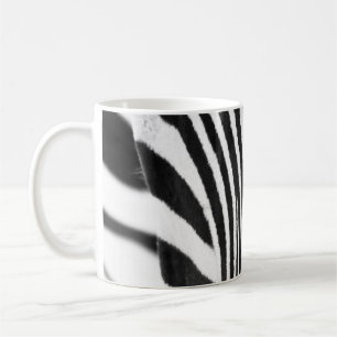 Artistic black and white closeup portrait of a zeb coffee mug