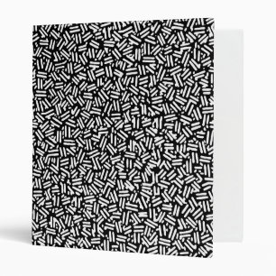 Artistic black white brushstrokes confetti pattern binder
