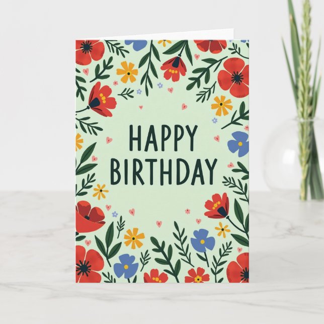 Artistic Bloom Birthday Card (Front)