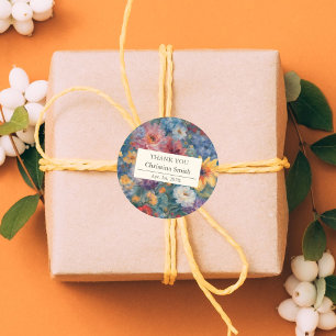 Artistic Bloom Vintage Floral Retirement Thank You Classic Round Sticker