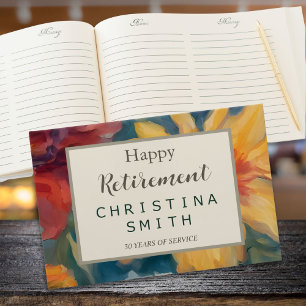 Artistic Blooms Vintage Floral Retirement Party Guest Book