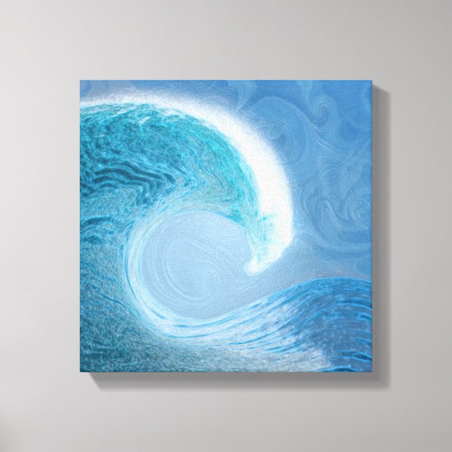 Artistic Blue Wave Canvas Print (Front)