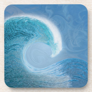 Artistic Blue Wave Coaster