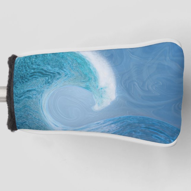 Artistic Blue Wave Golf Head Cover (Front)