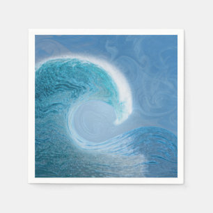 Artistic Blue Wave Napkin