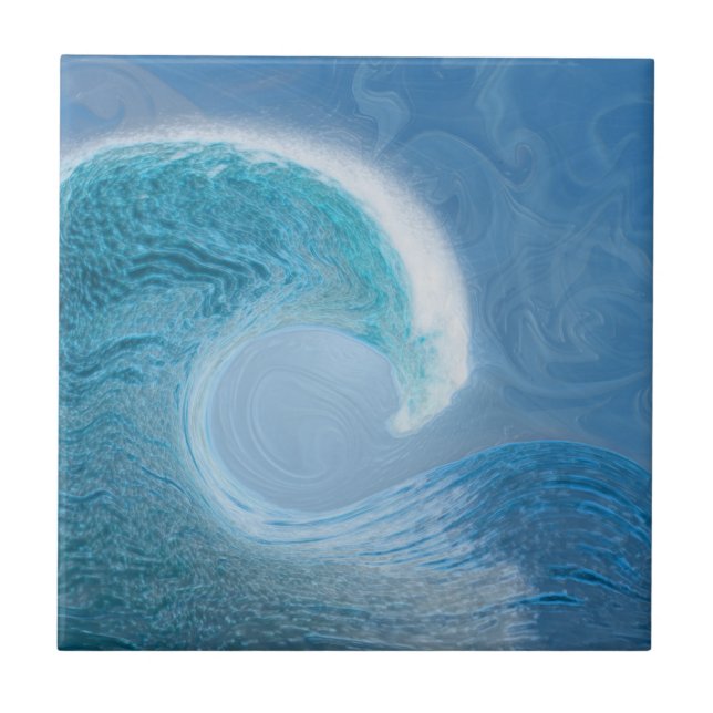 Artistic Blue Wave Tile (Front)