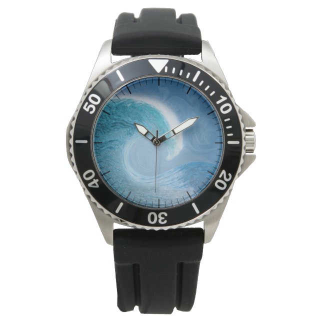Artistic Blue Wave Watch (Front)