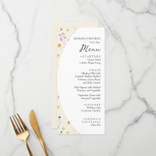 Artistic Blush Floral Garden Watercolor Menu