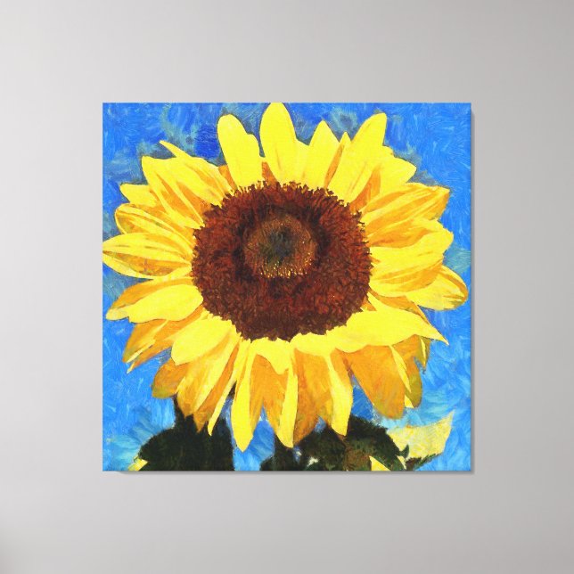 Artistic Bold and Bright Sunflower  Canvas Print (Front)